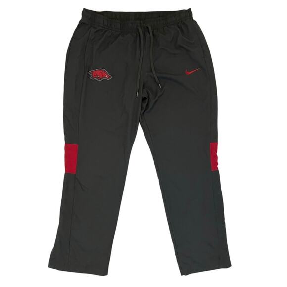 Nike Arkansas Razorback Track Pants Mens XL Dri-Fit Hogs Sports Patch Logo Gray - Picture 1 of 14